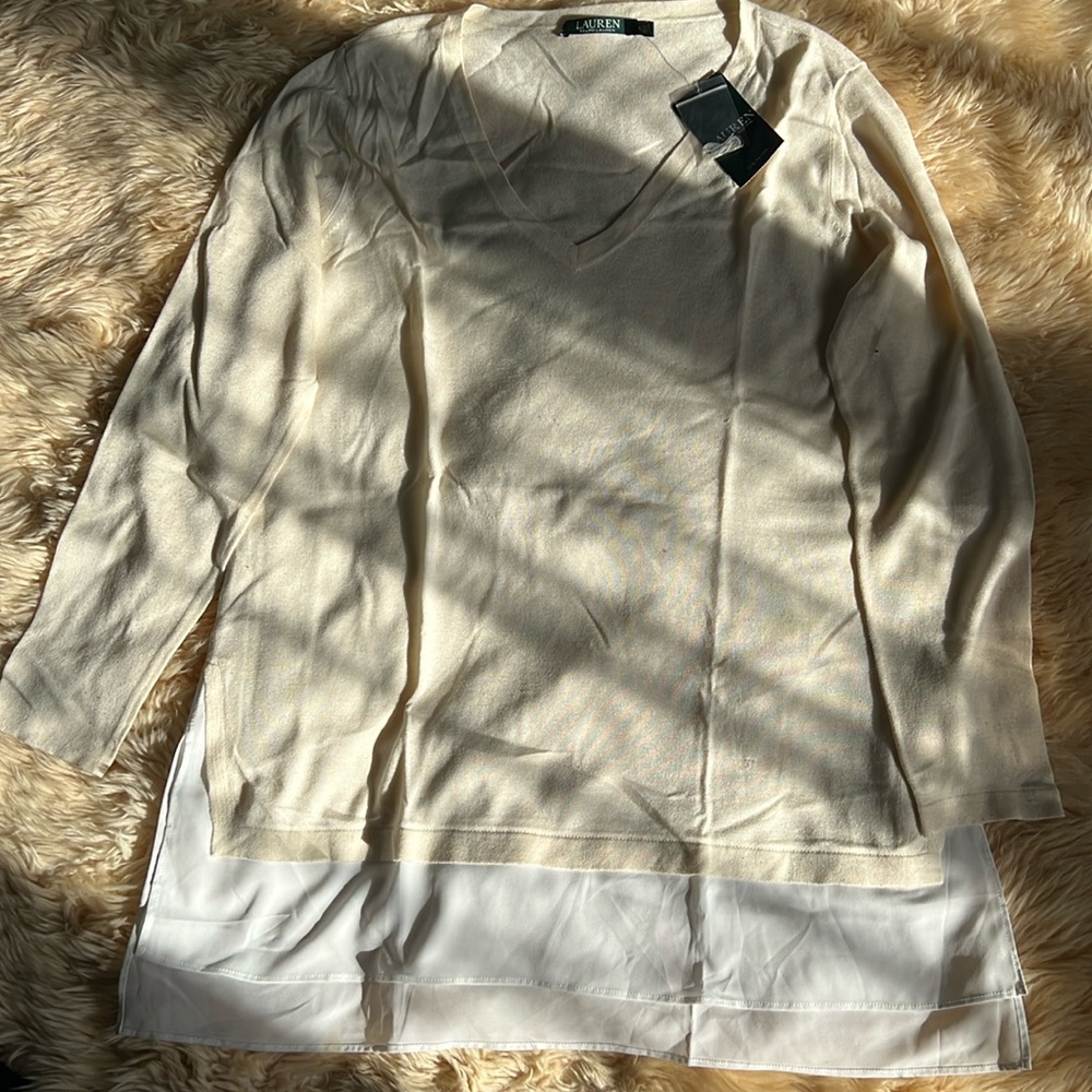 Ralph Lauren mix media sweater